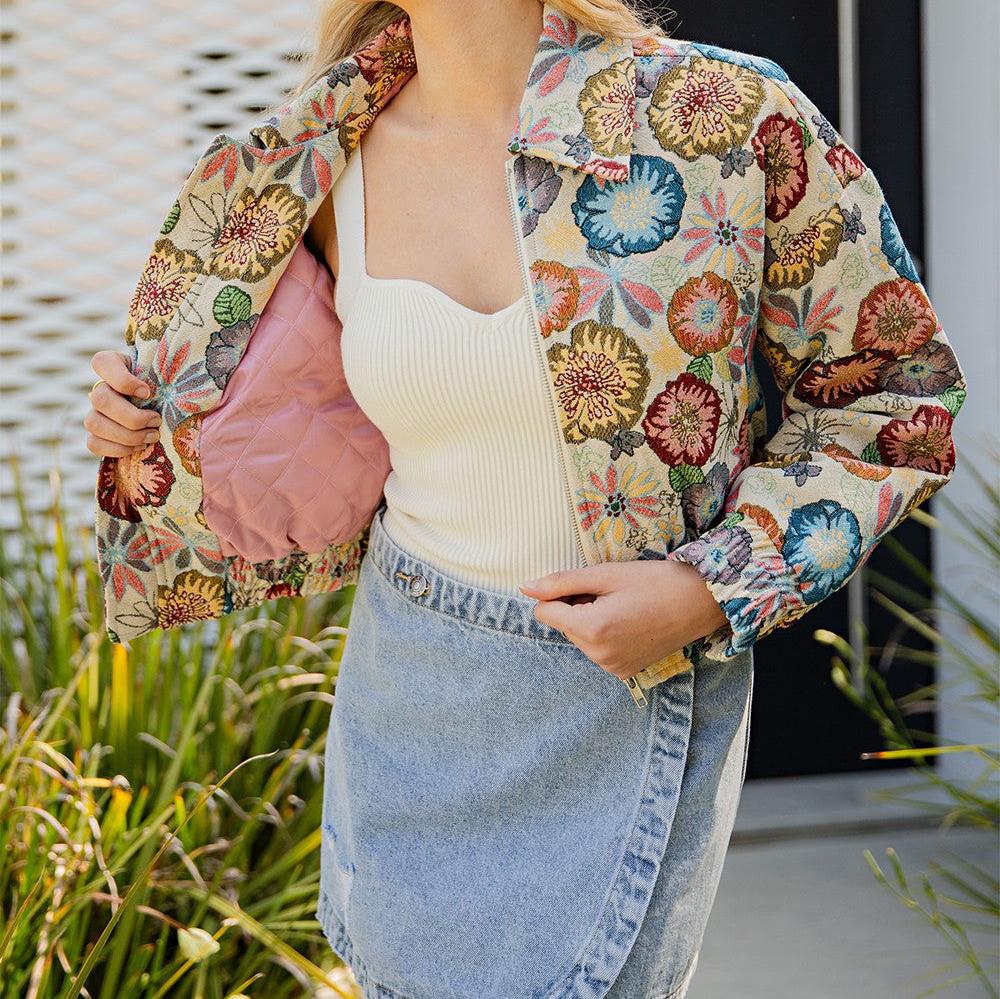 Flower Power Bomber Jacket