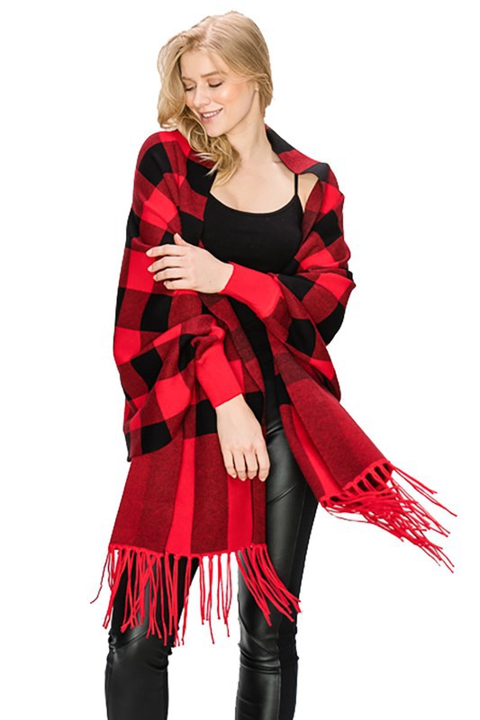 Small Plaid Poncho